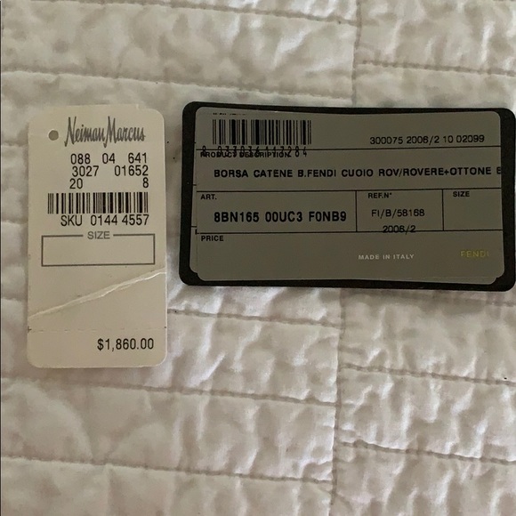 Fendi Borsa Catene Brown Leather Baguette Purse - Picture 12 of 12